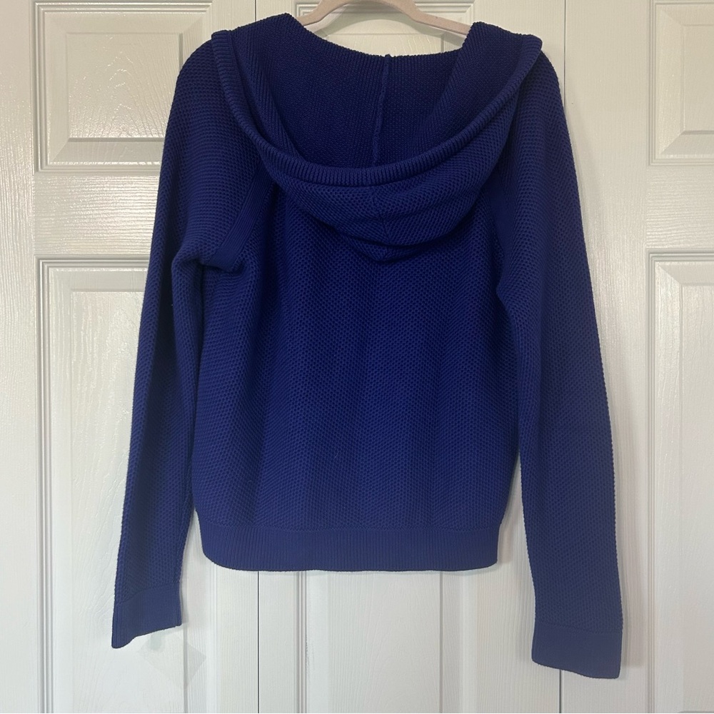 Lauren Ralph Lauren Waffle Knit 100% Cotton Hoodie Purple/Blue Size Large - Picture 3 of 16